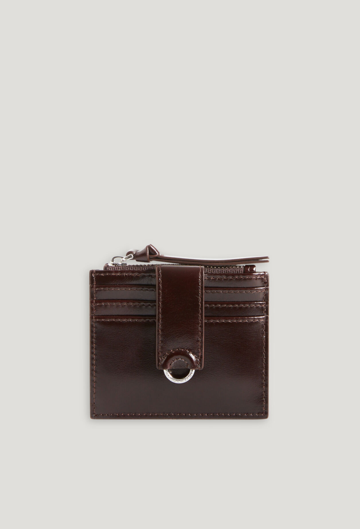 Brown leather card holder