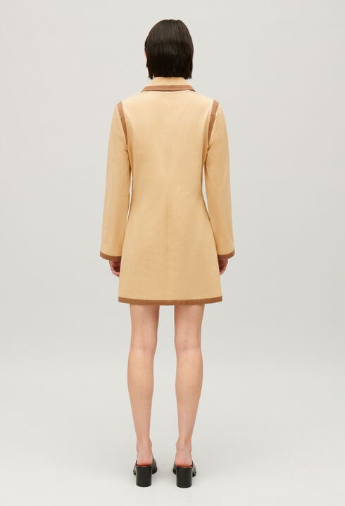 Short beige lace-up dress