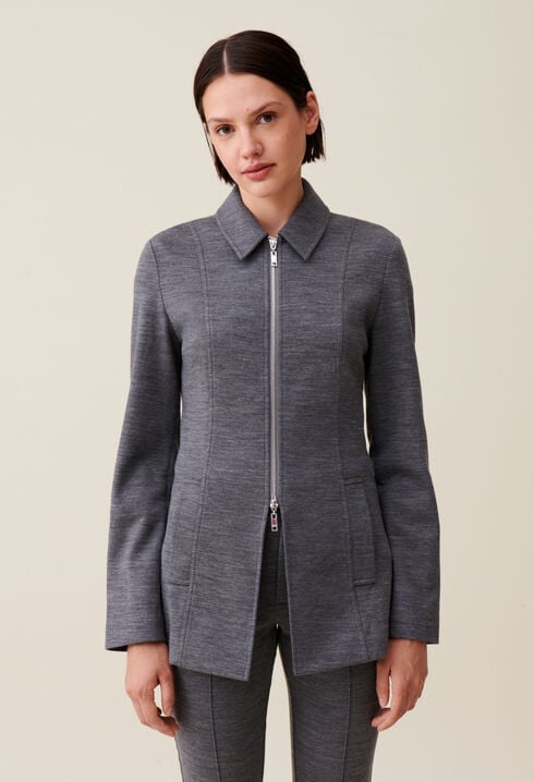 Grey fitted zipped jacket