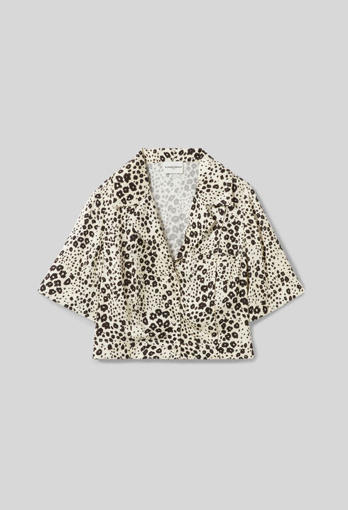 Animal print satin shirt