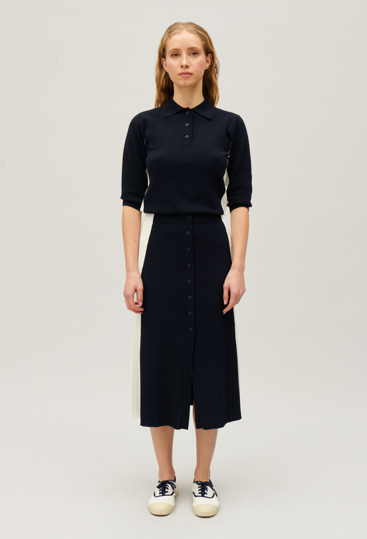 Two-tone polo jumper