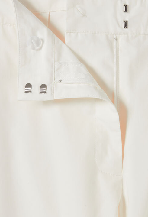 Ecru Straight-Leg Trousers Embroidery