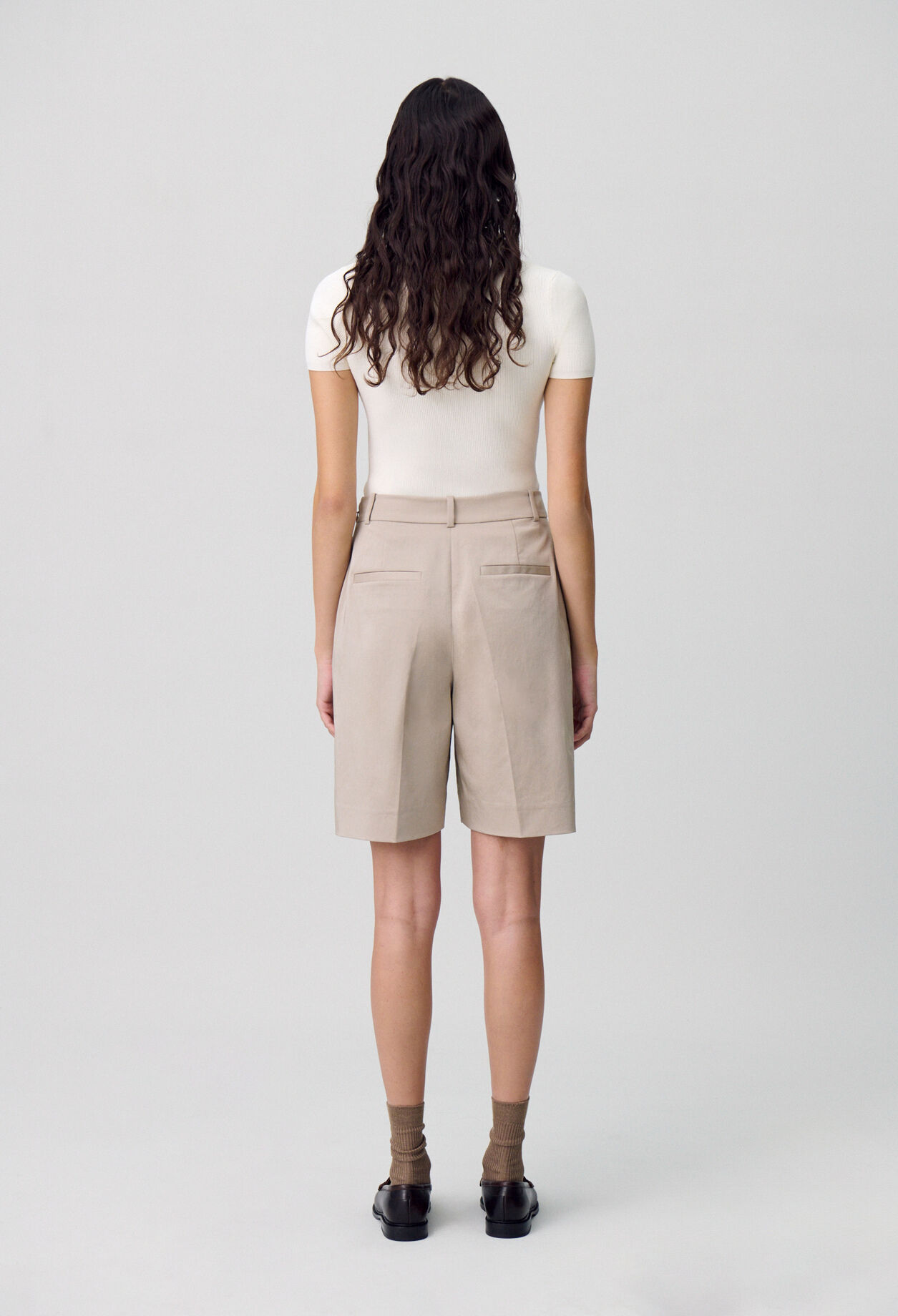 Pleated Bermuda Shorts