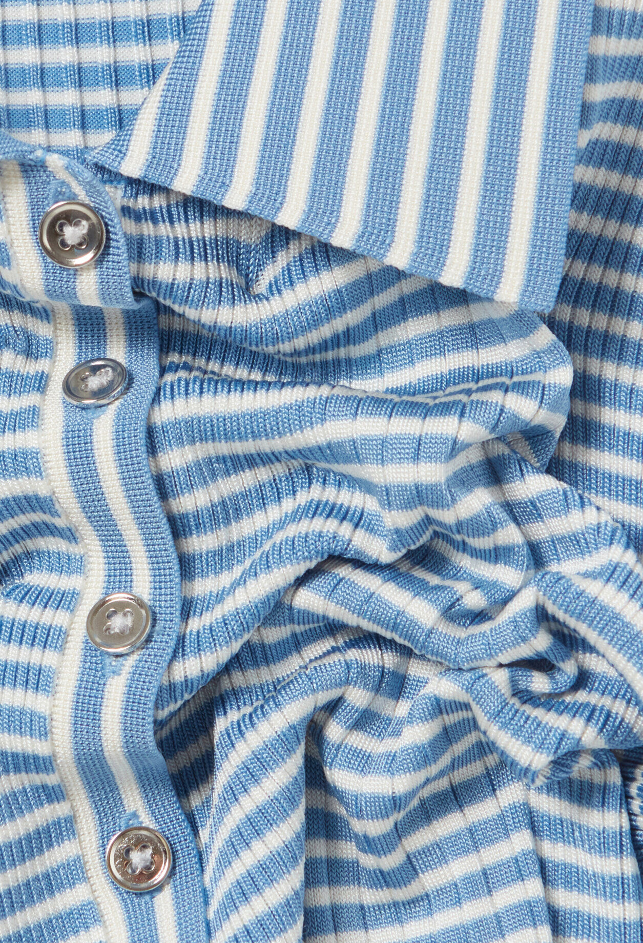 Buttoned striped polo top