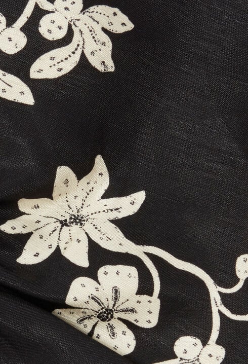 Long black embroidered dress