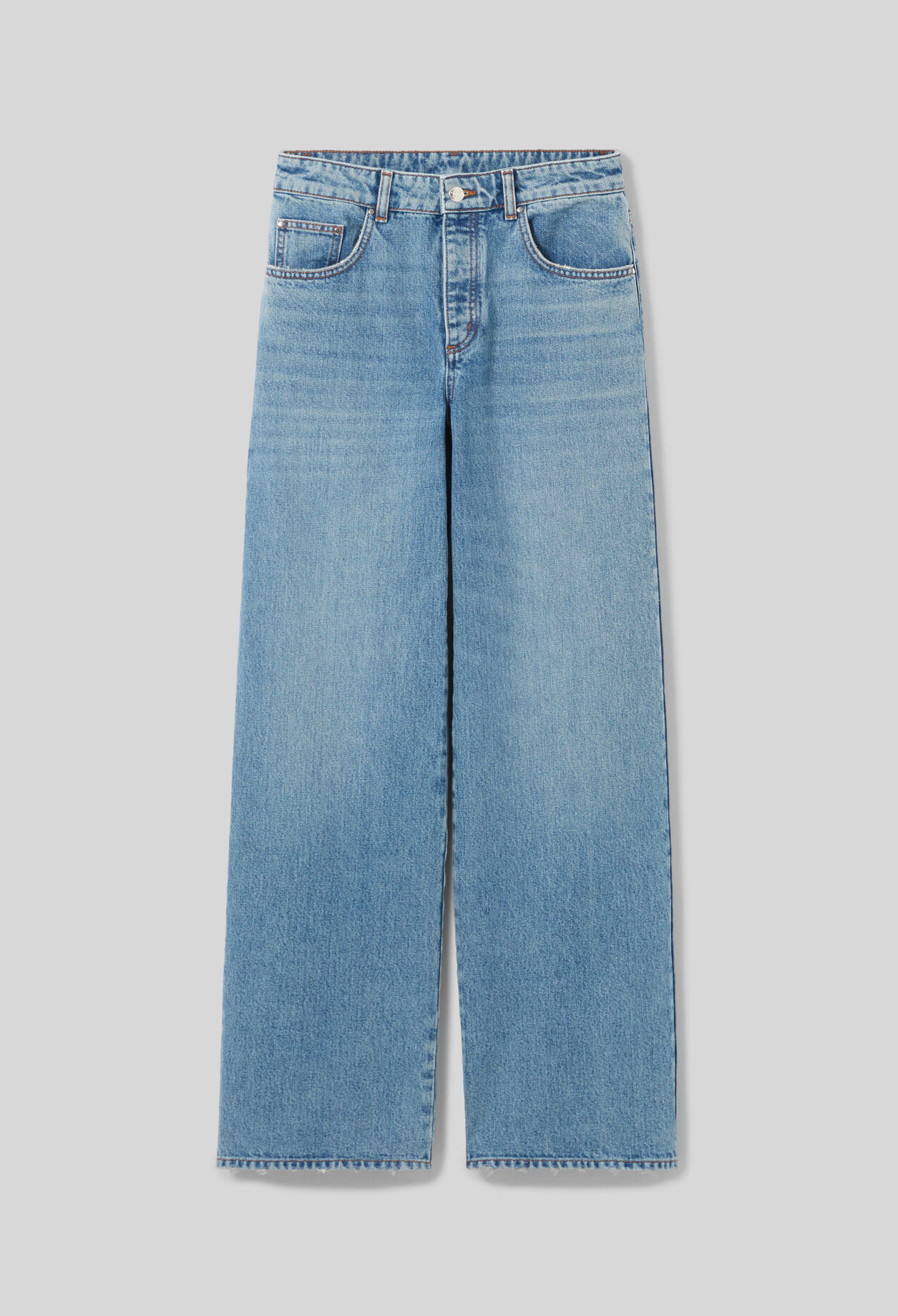 Wide-Leg Washed Denim Jeans Wide-Leg Washed Denim Jeans