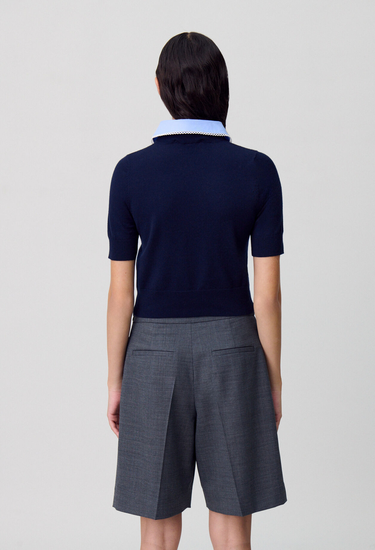Fine Knit Top with Collar Fine Knit Top with Collar