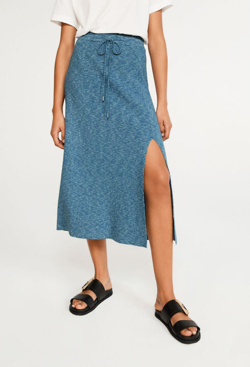 Knit slit skirt