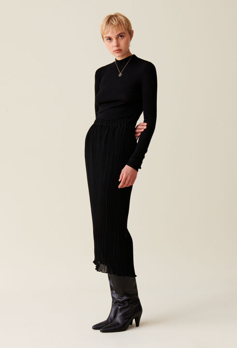 Pleated 7/8 skirt, lined