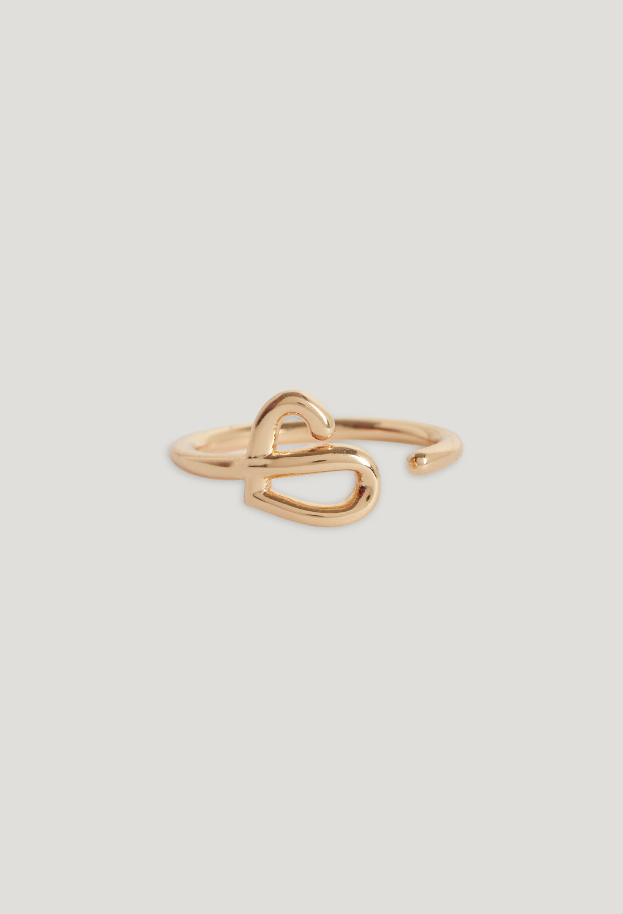 Golden brass CP heart band ring