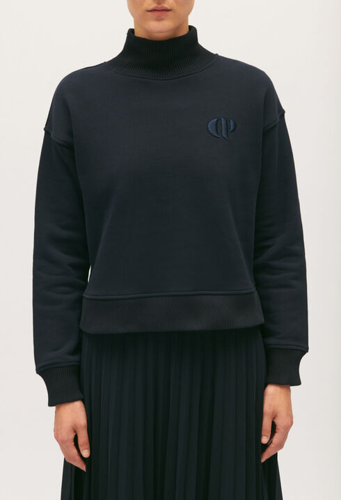 Teli navy blue illusion midi dress