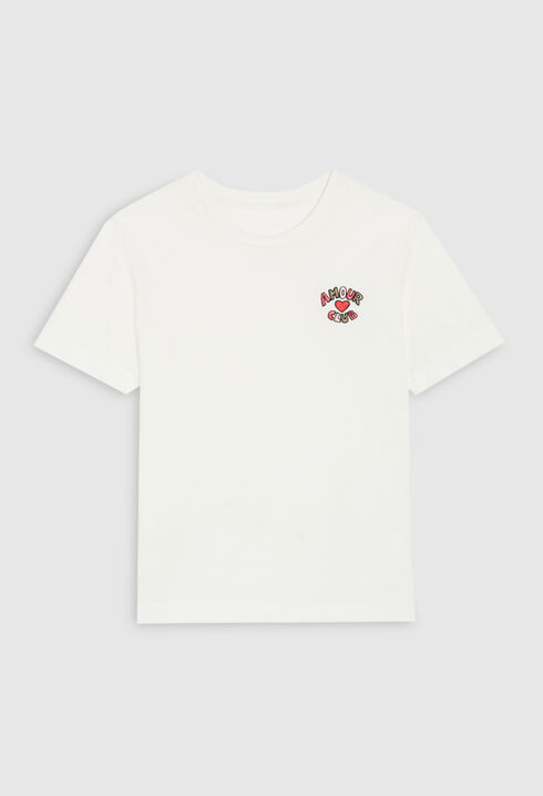 White short-sleeved Amour Club T-shirt