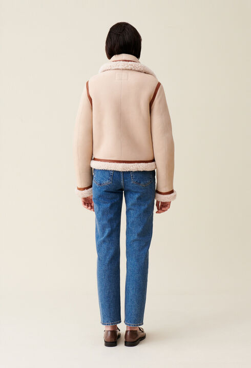 Beige shearling jacket