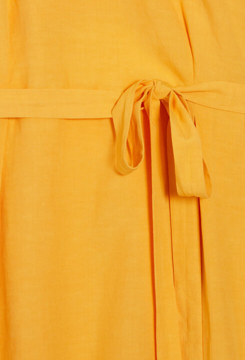Yellow asymmetric midi dress