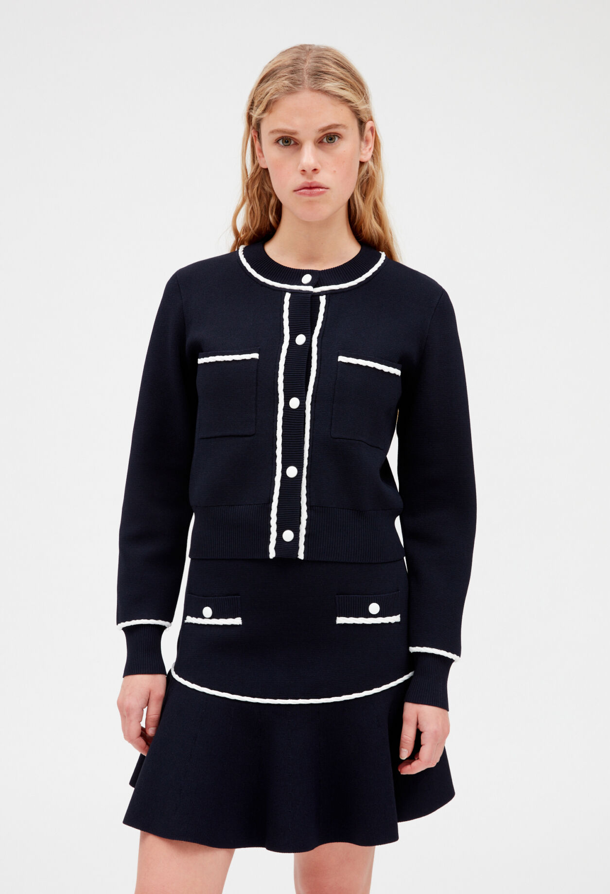 Cardigan with braided trim