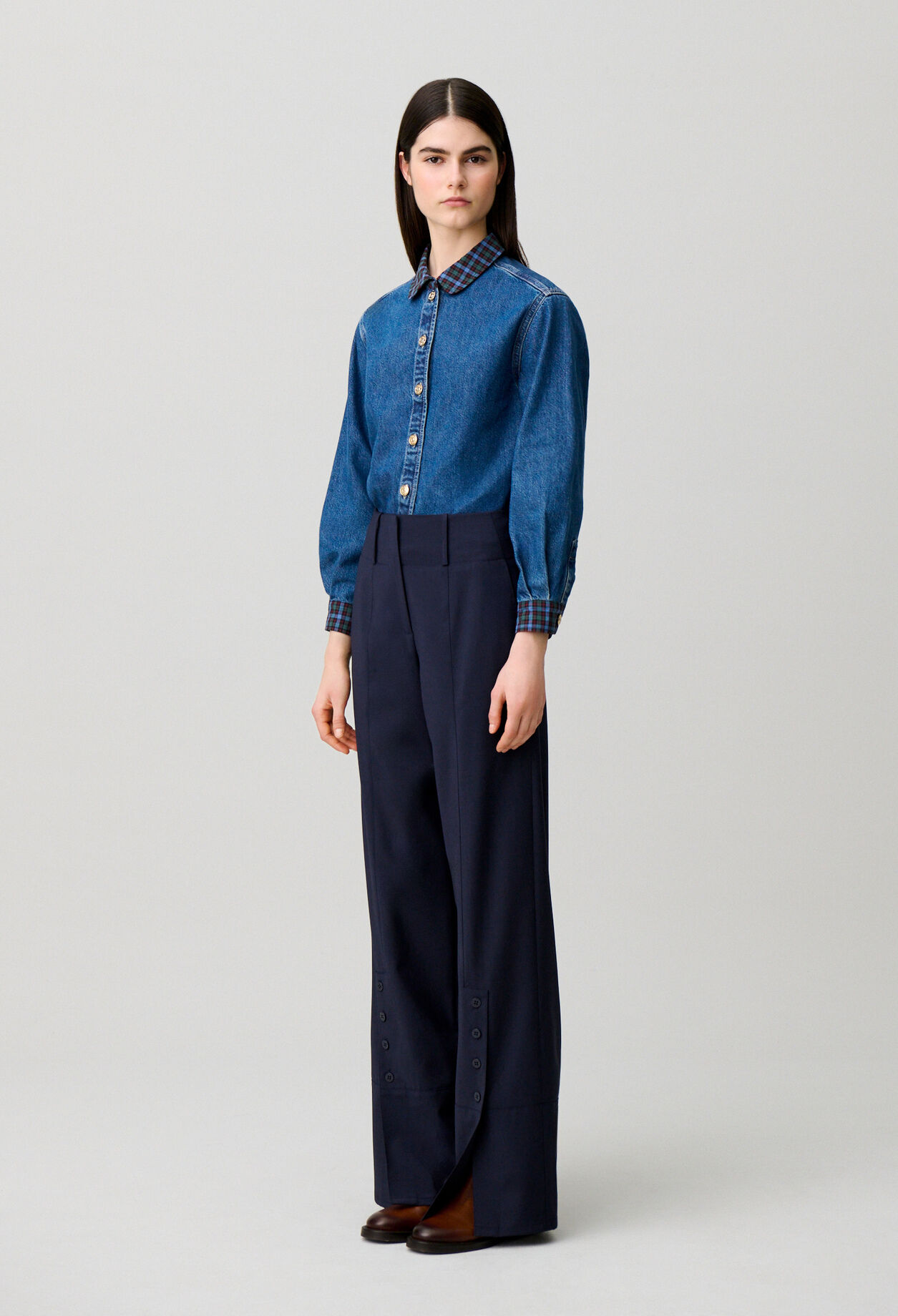 Wool blend trousers