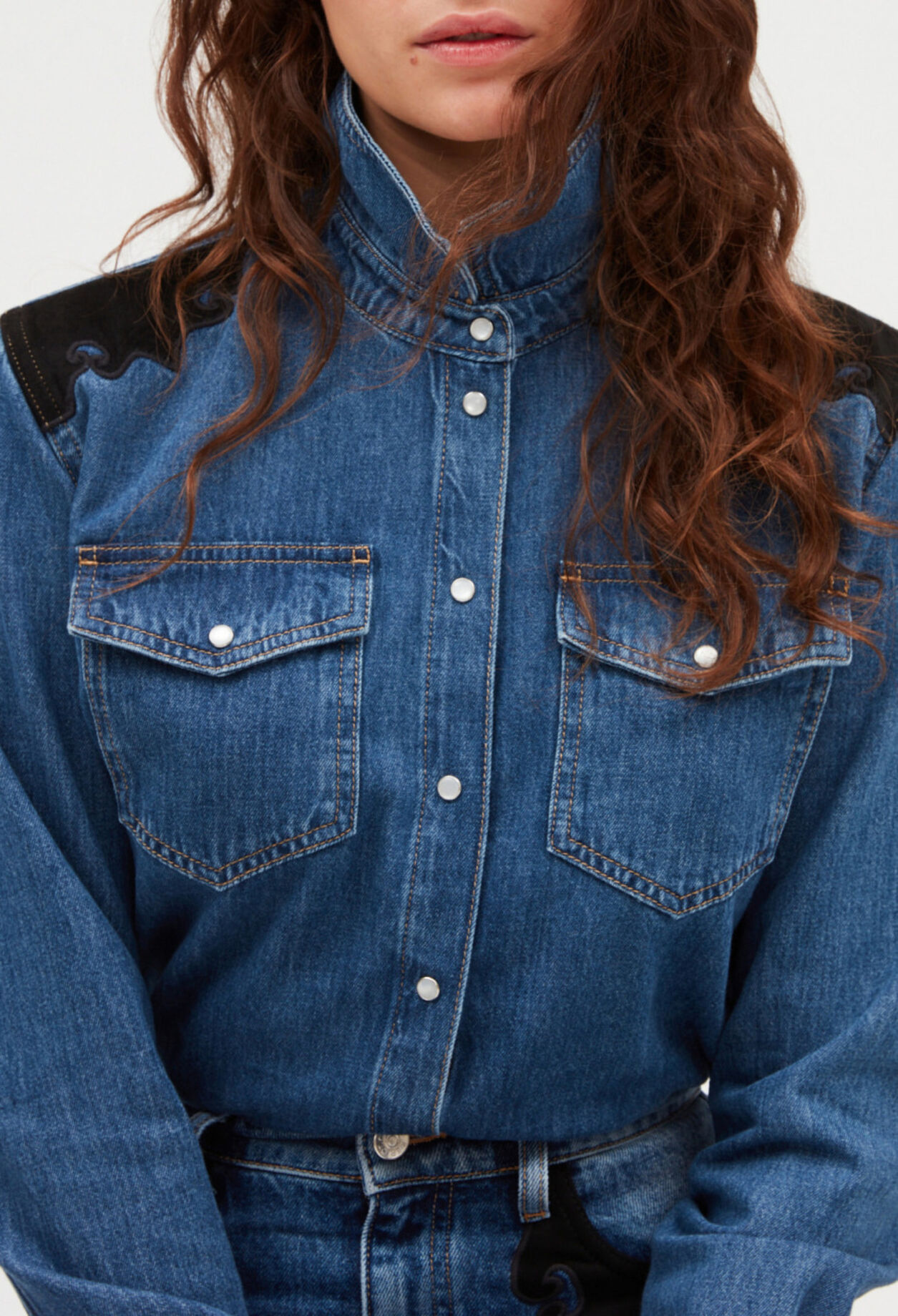 Mid blue denim shirt Mid blue denim shirt