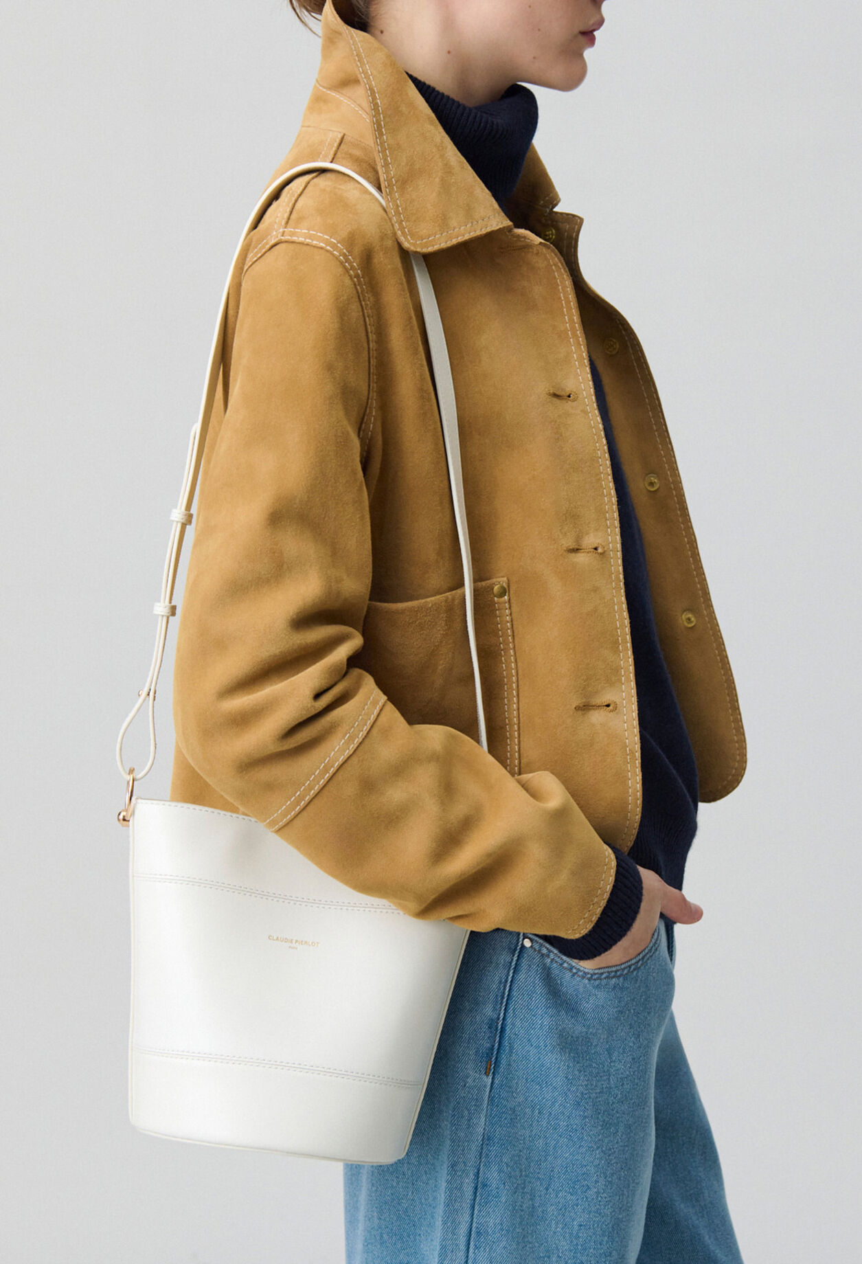 Solveig leather bucket bag