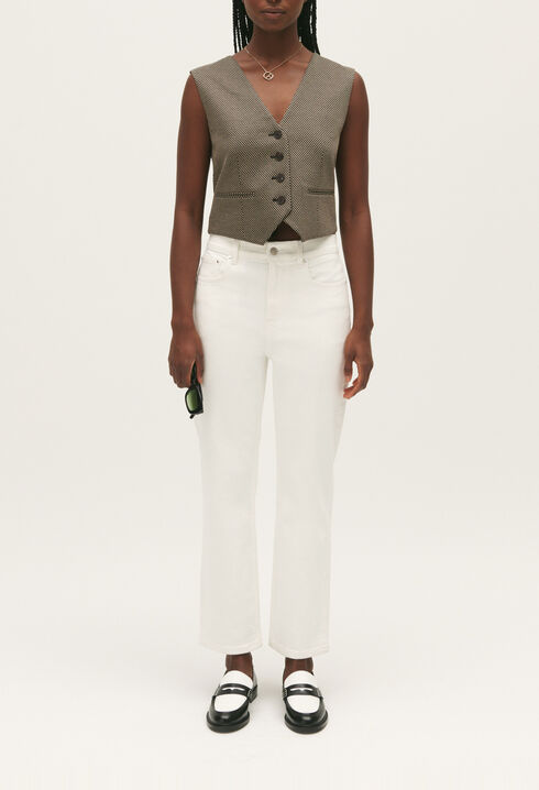 Ecru straight-fit jeans