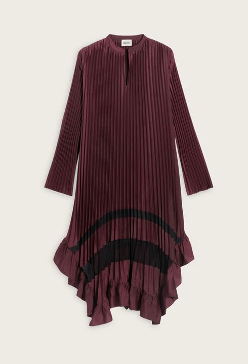 Pleated midi-length dress
