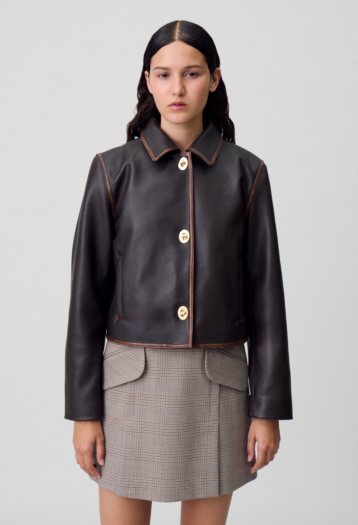 Cropped Vintage Leather Jacket Cropped Vintage Leather Jacket
