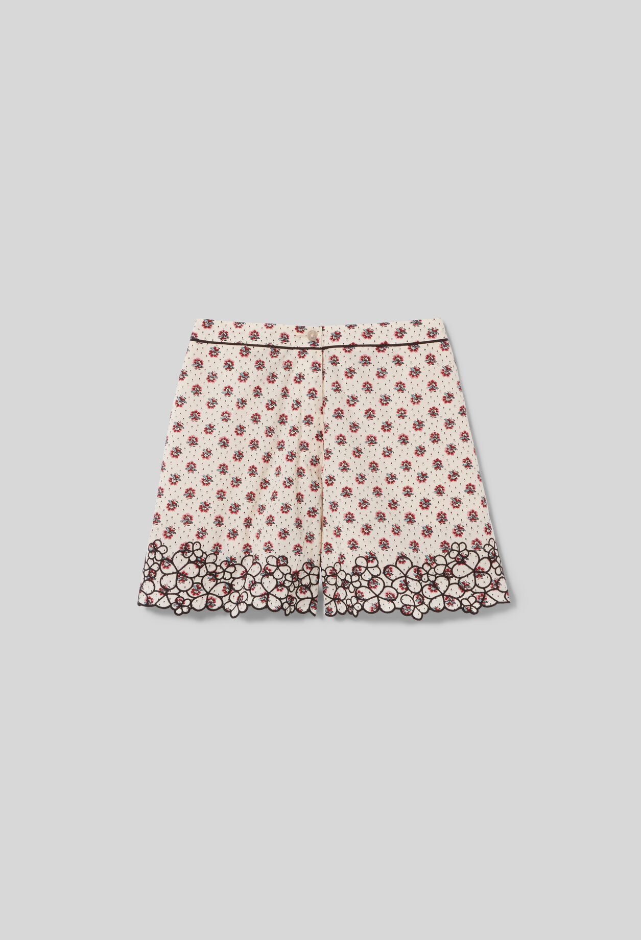 Floral Embroidered Poplin Shorts