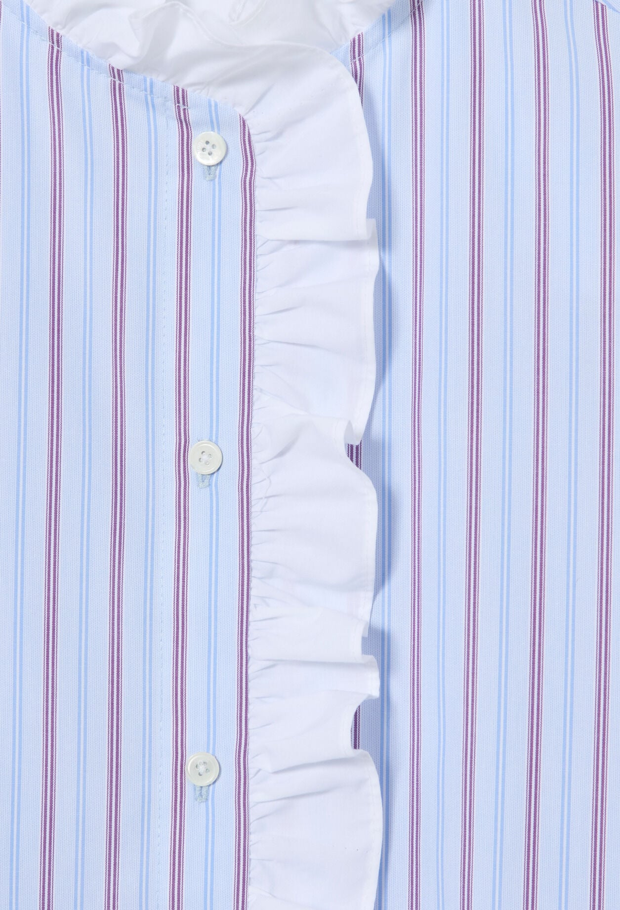 Ruffled striped poplin shirt