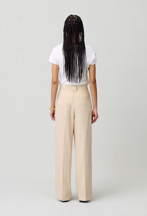 High-waisted wide-leg trousers