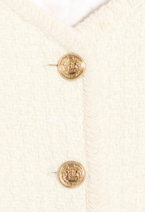 Short ivory tweed jacket 