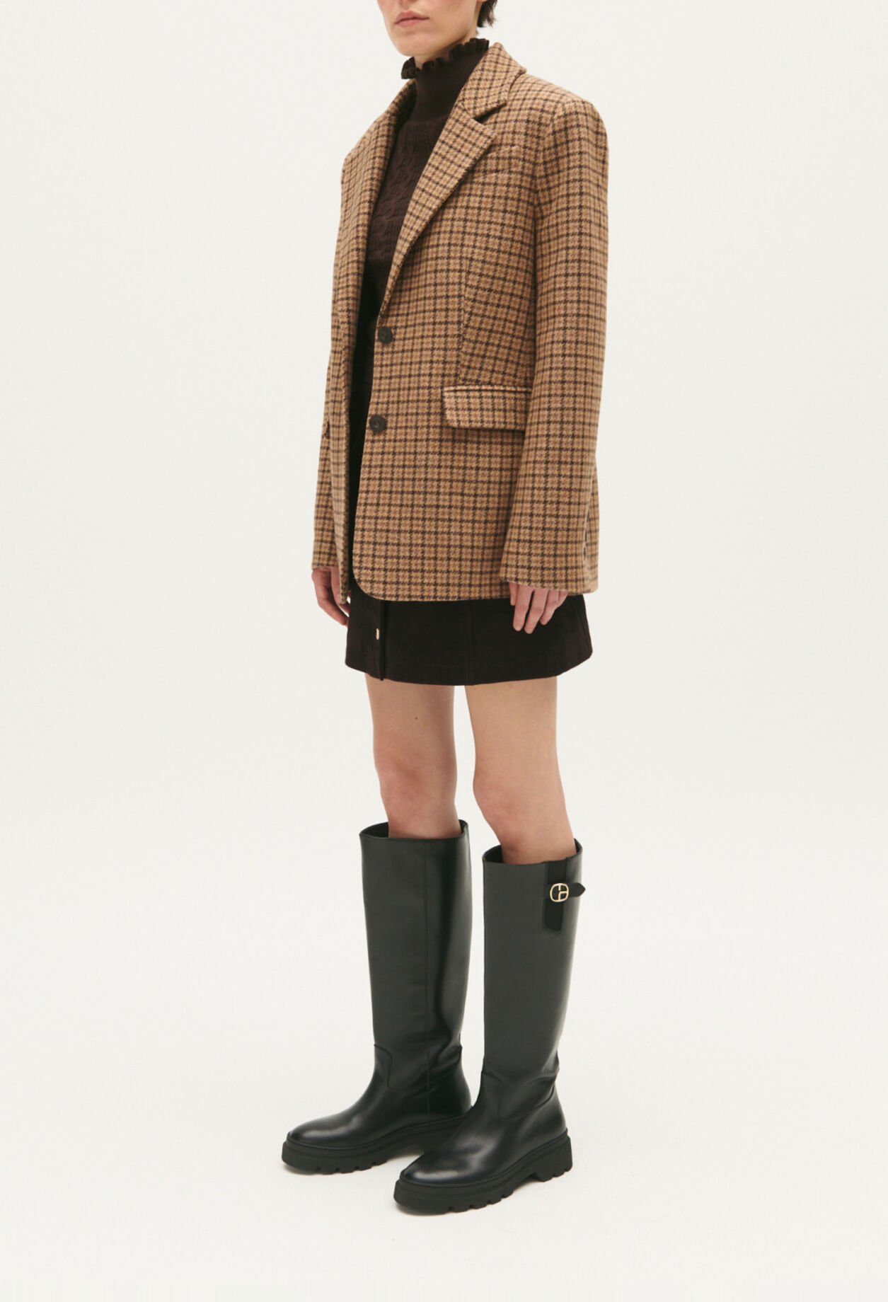 Checked velvet jacket