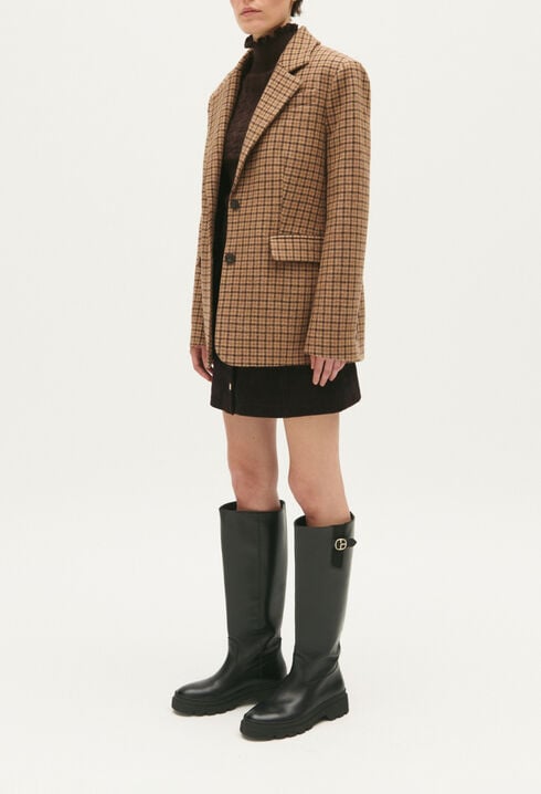 Checked velvet jacket