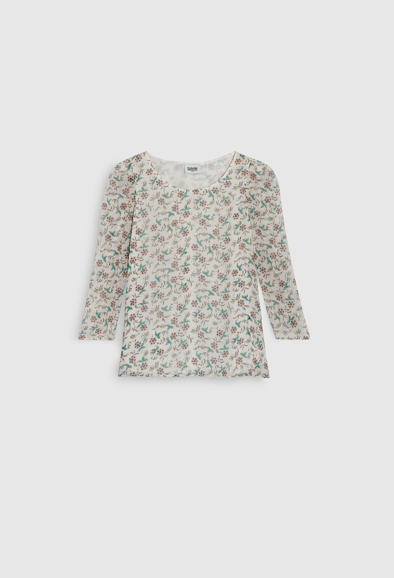 Chemise imprimé floral métallisé