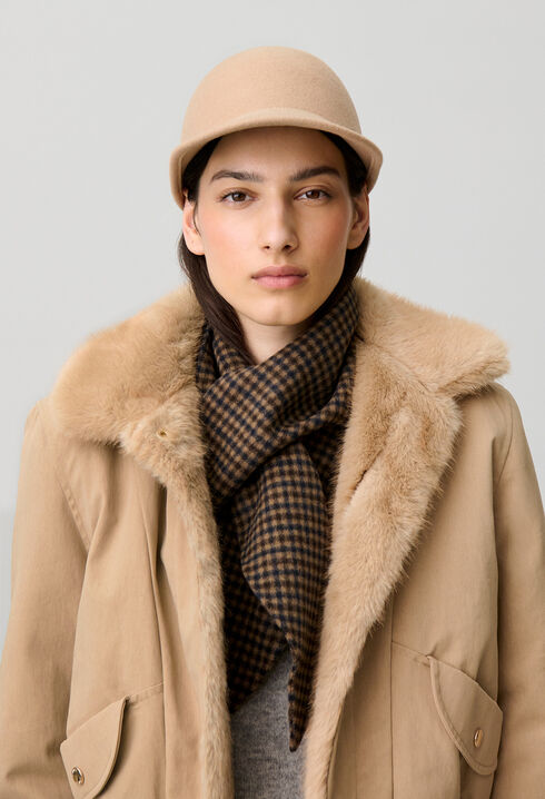 Camel wool felt cap