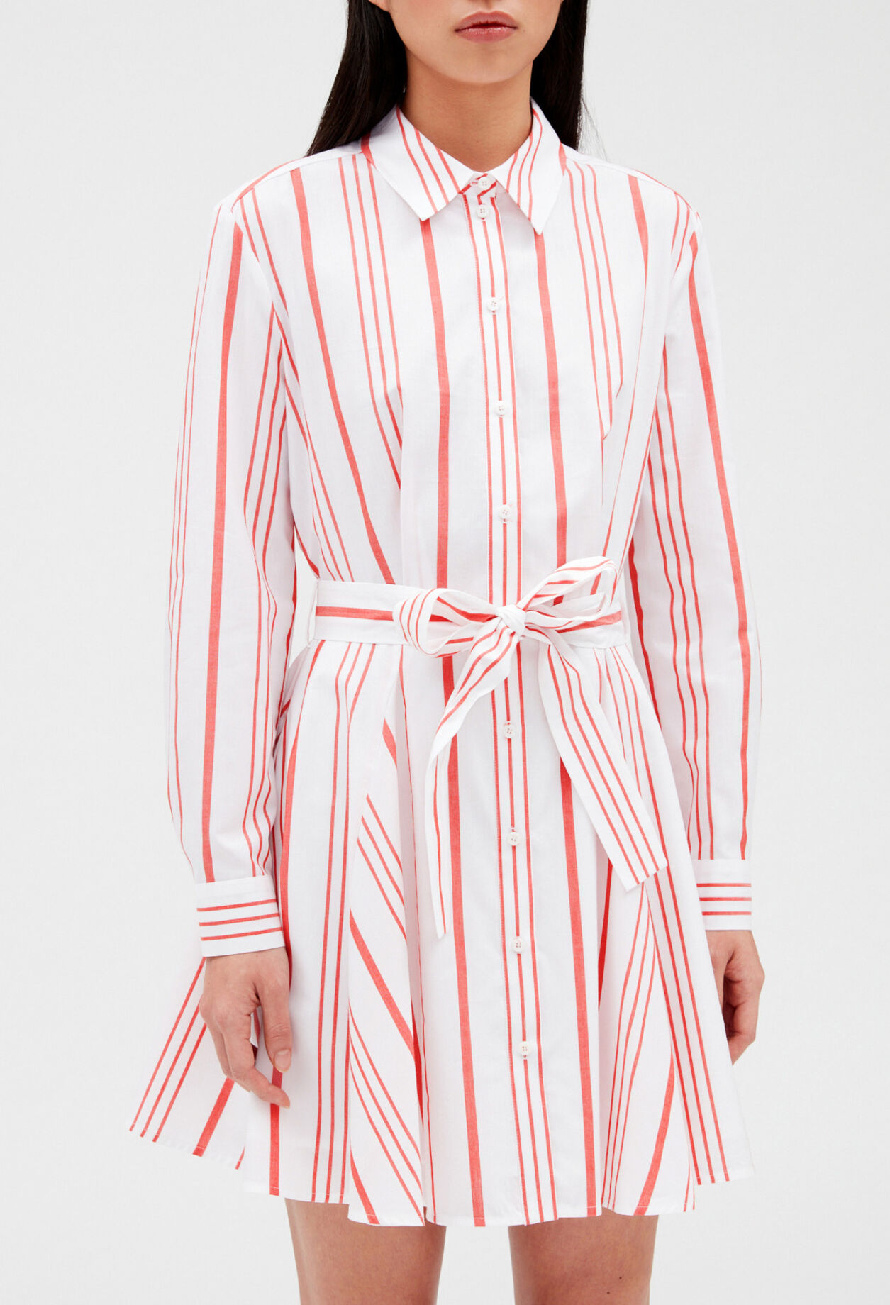 Short striped shirt dress