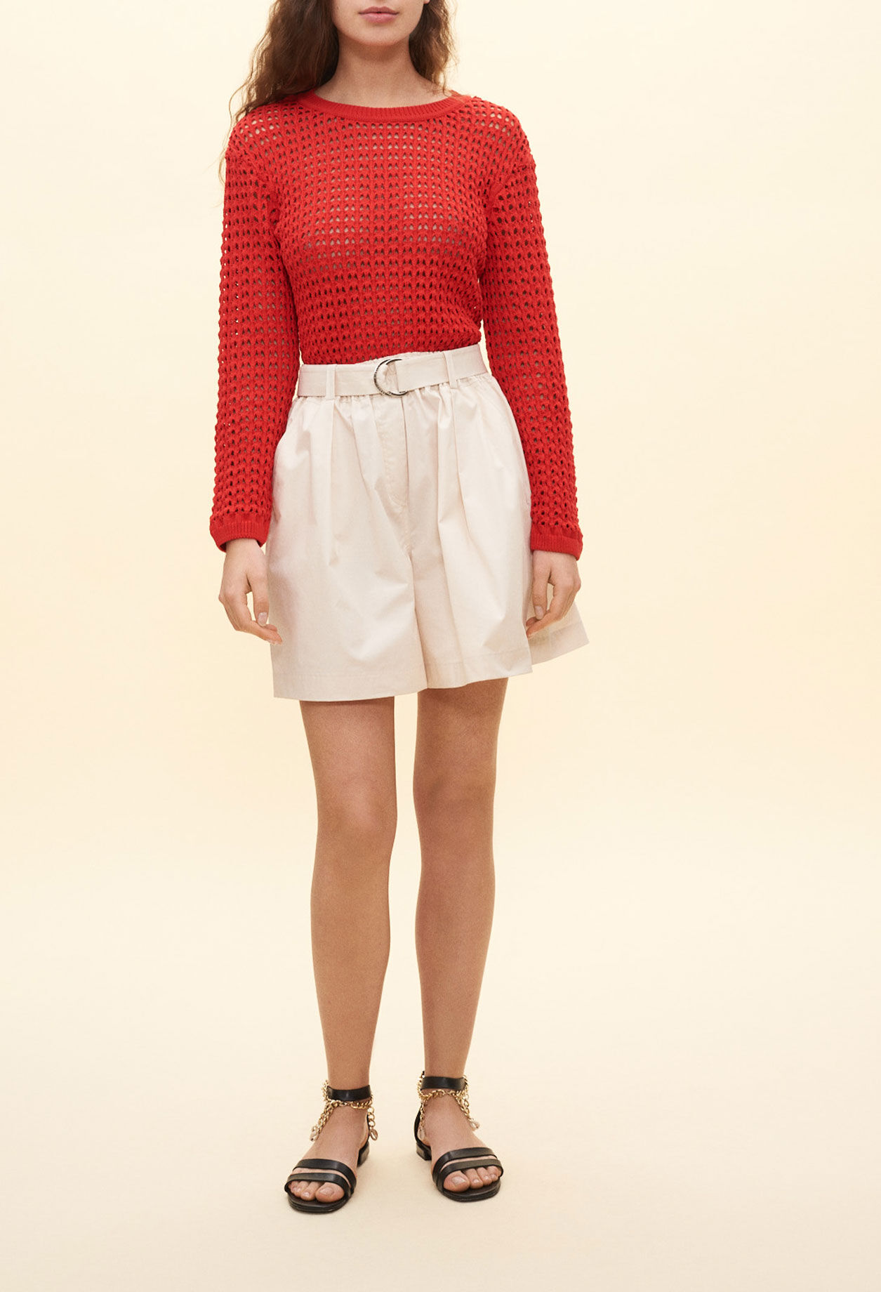 Red openwork sweater Red openwork sweater