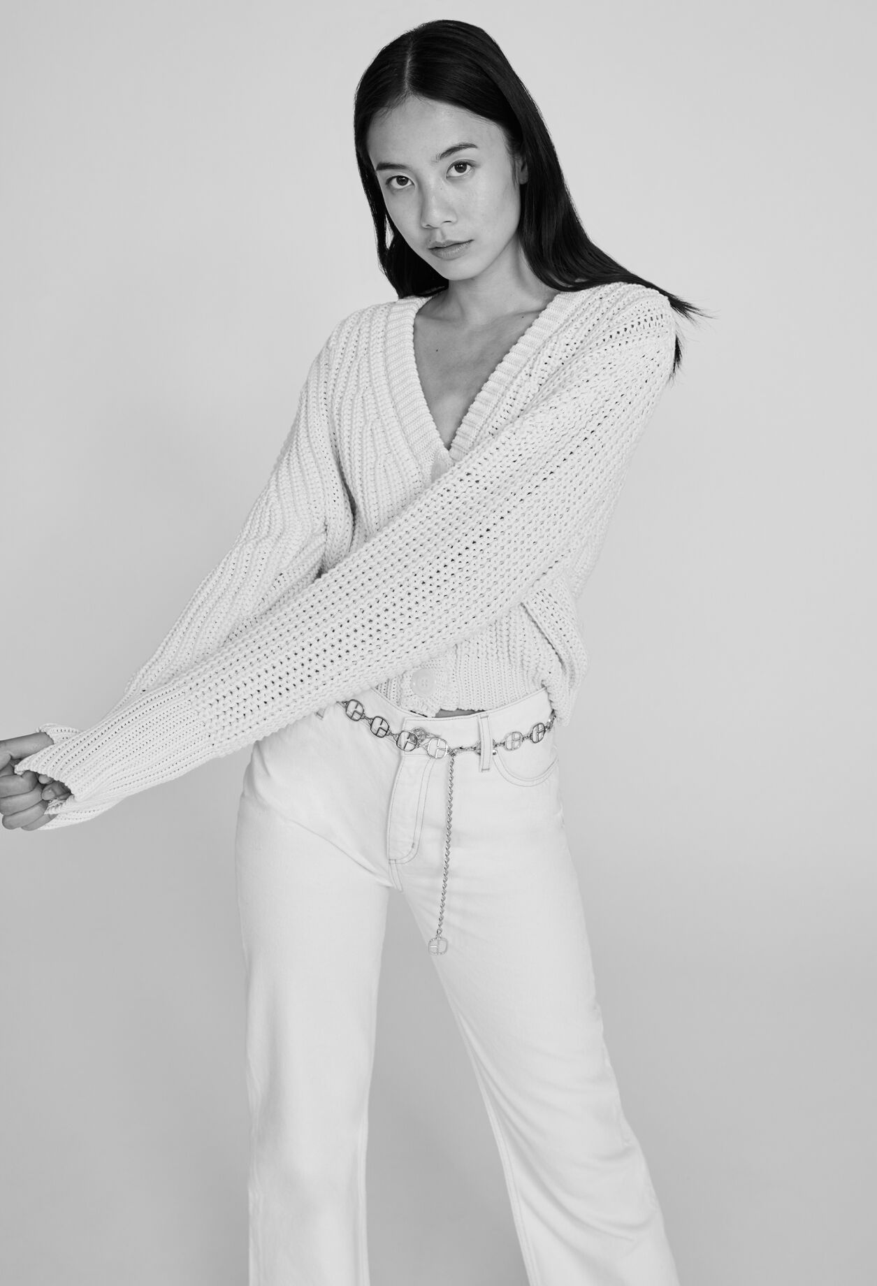 Ribbed-knit cardigan