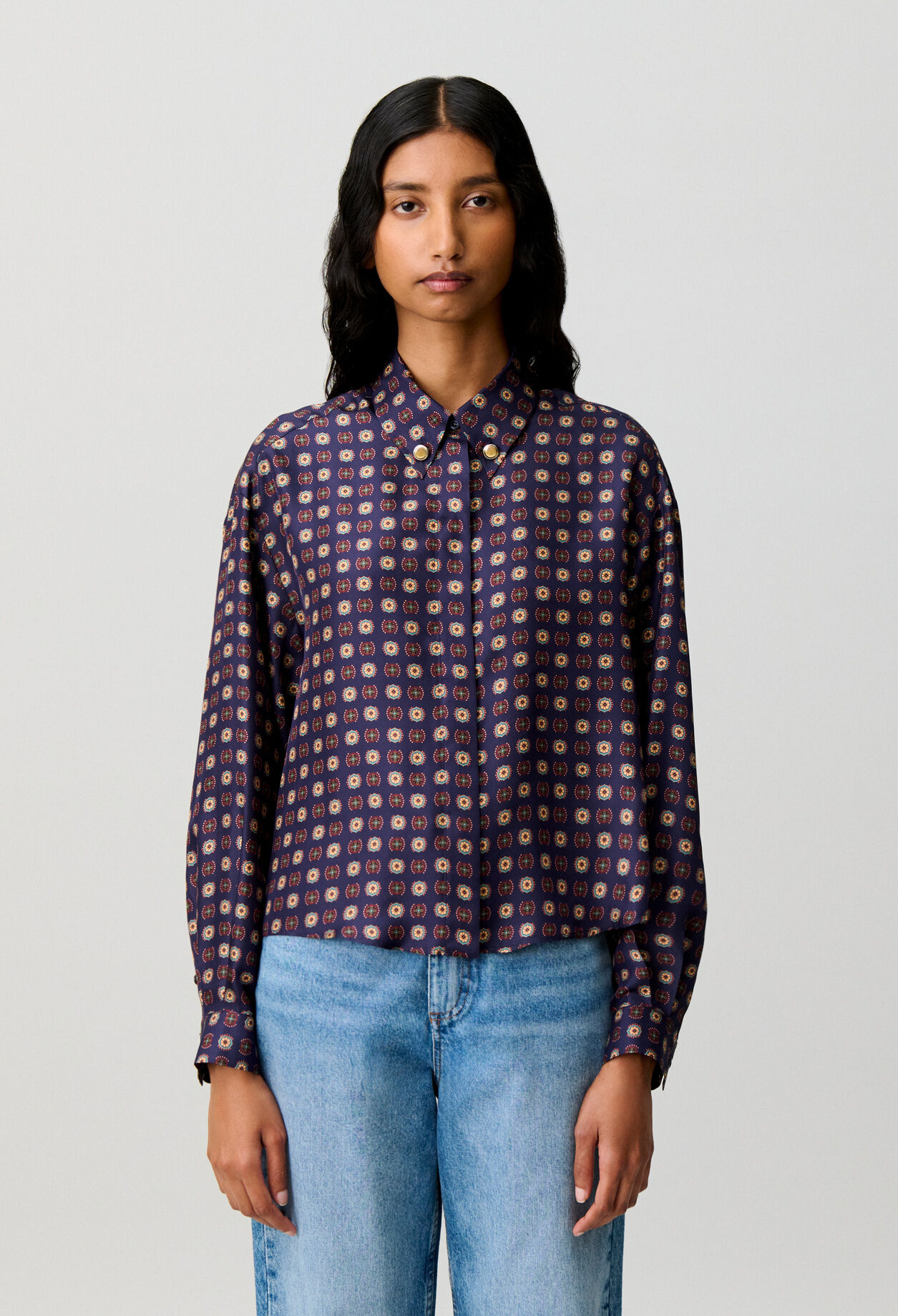 Printed silk shirt