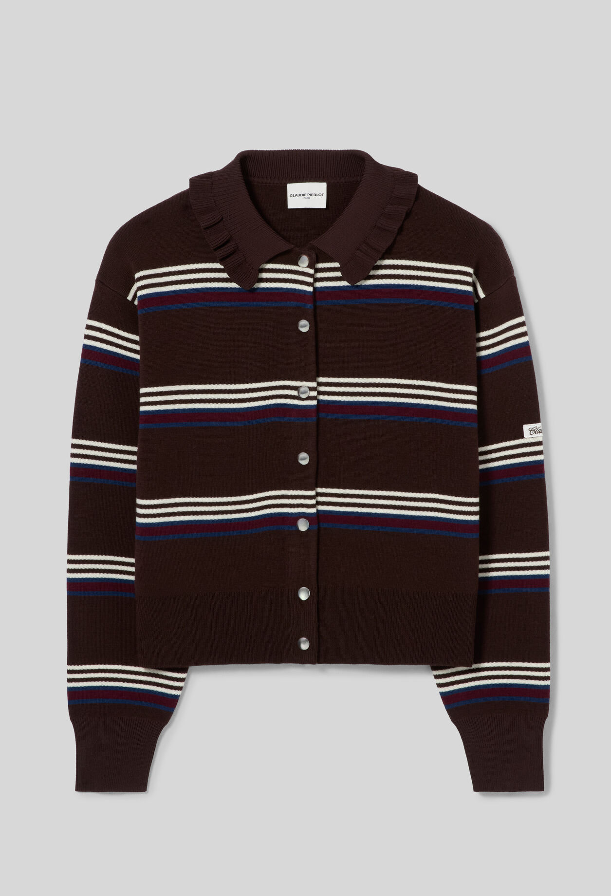 Striped knitted cardigan