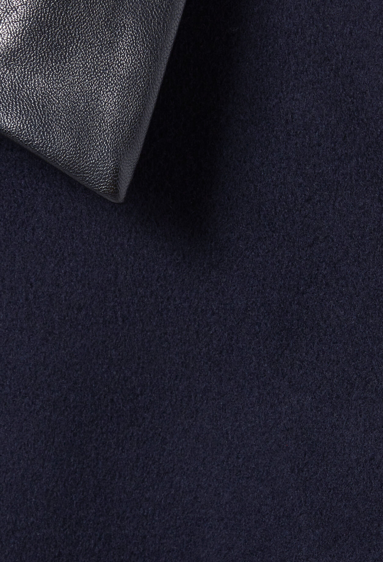 Wool Jacket Faux Leather Collar