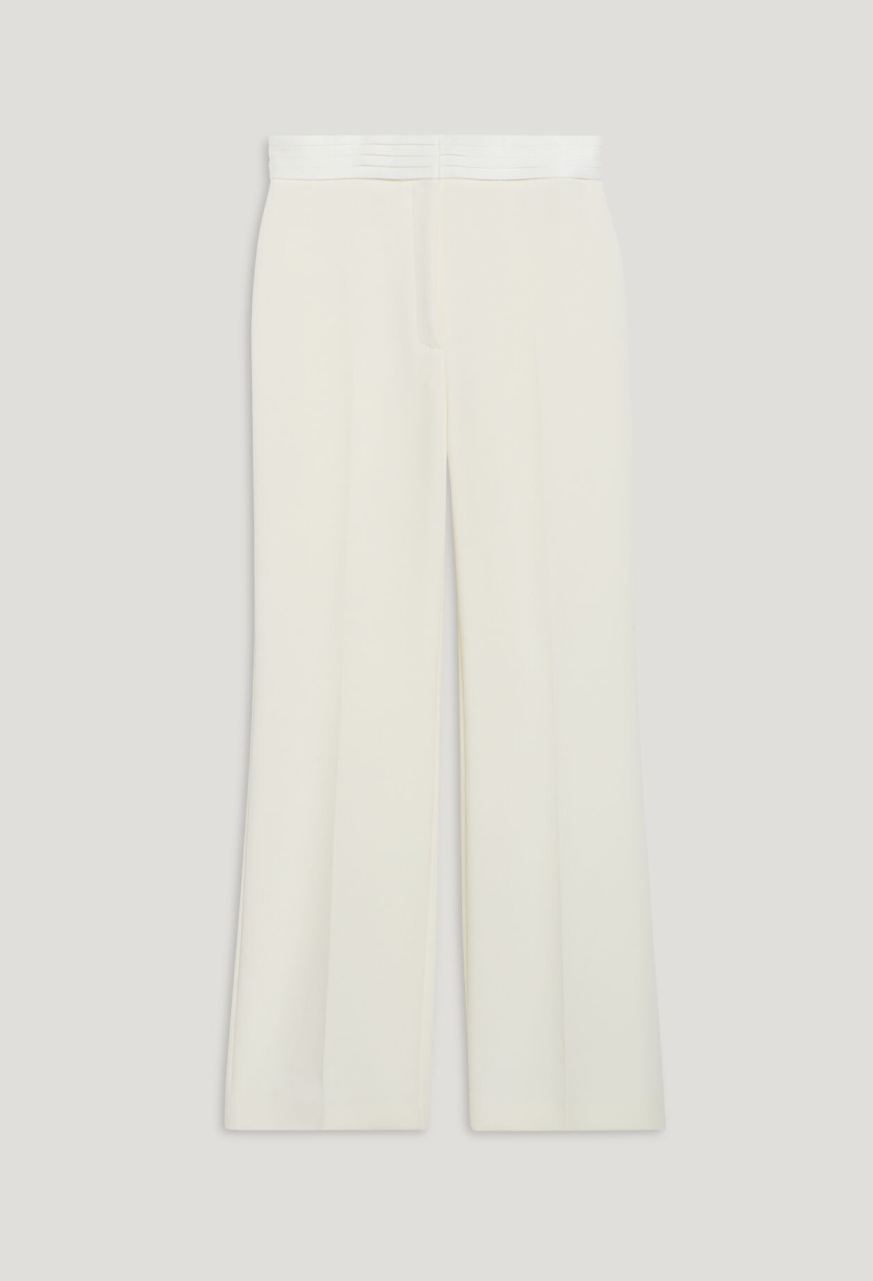White straight tailored trousers