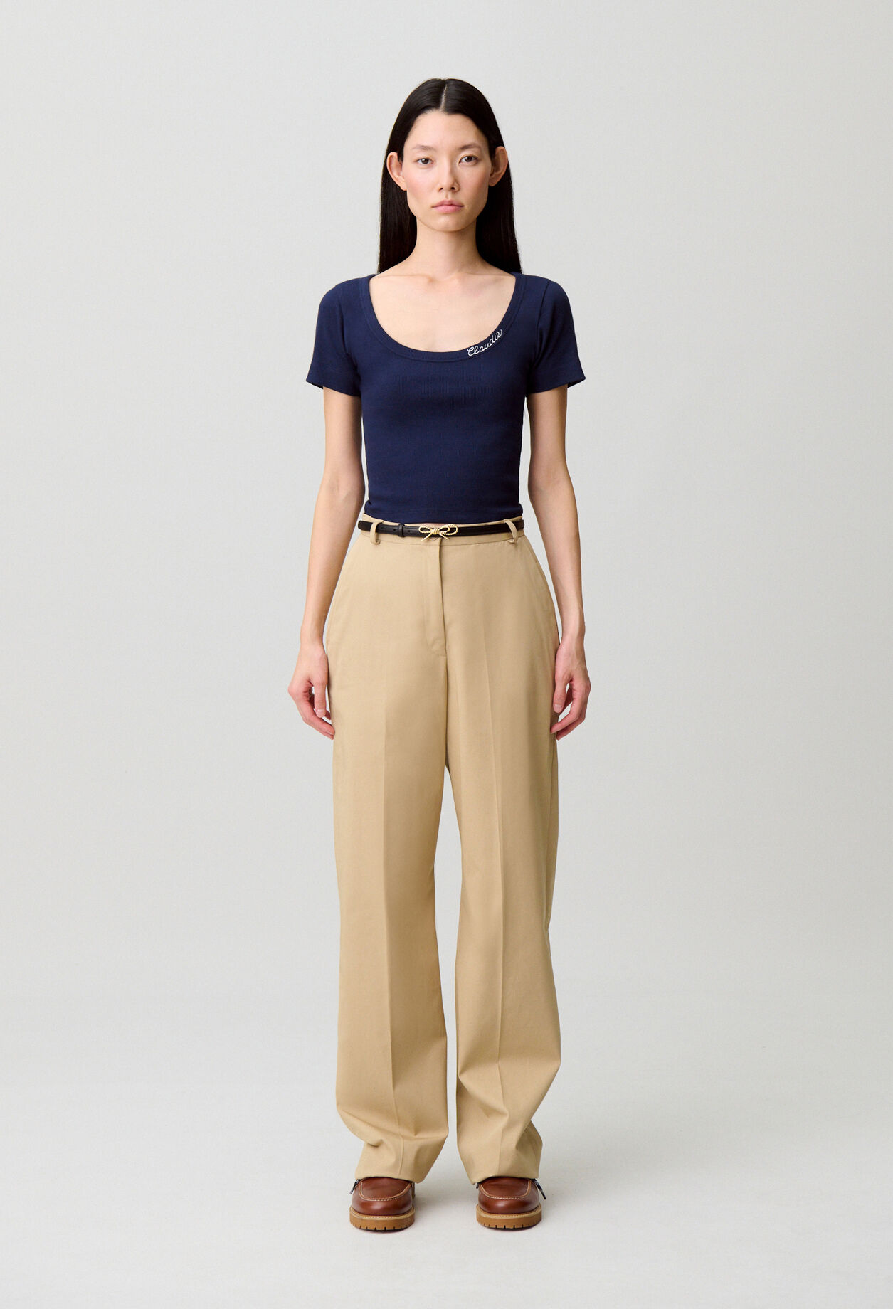 Embroidered cotton T-shirt