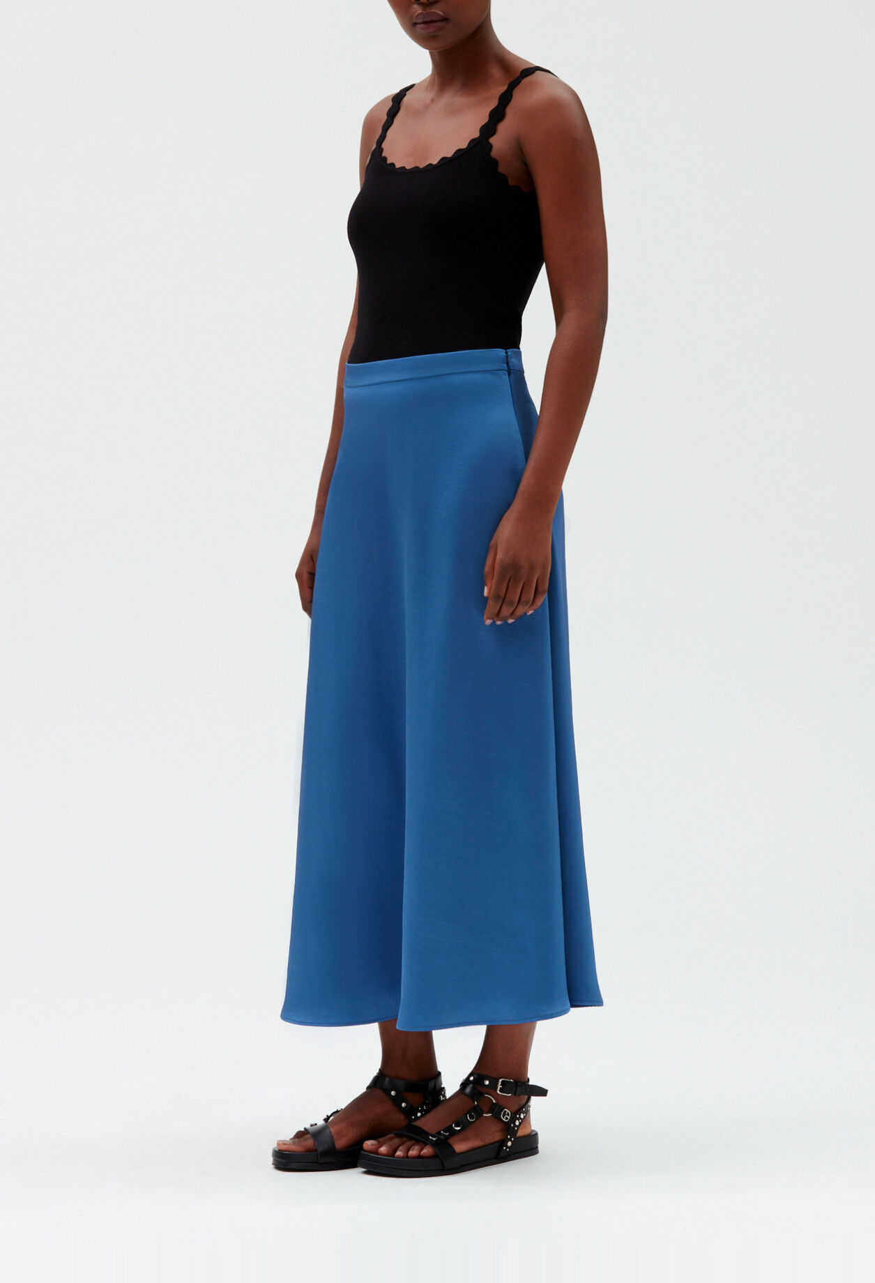Blue midi skirt