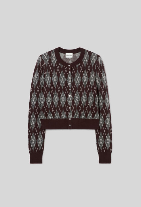 Argyle knitted cardigan