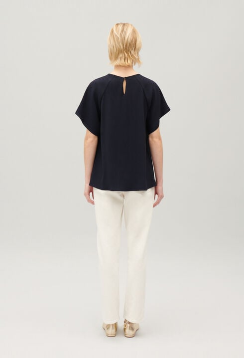 Navy short-sleeved top