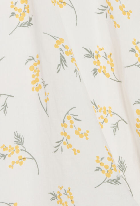 Asymmetric midi dress mimosa pattern