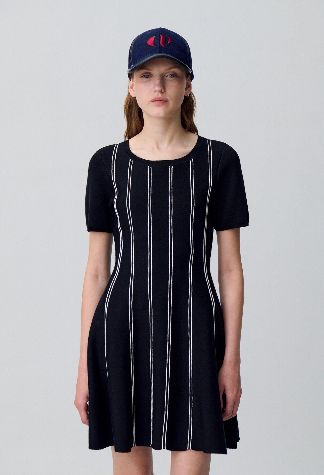 Skater-style short knit dress Skater-style short knit dress