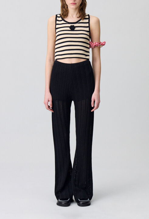 Crochet Detail Flowing Trousers
