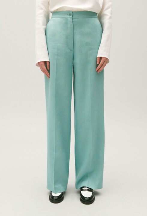 Linen blend suit trousers