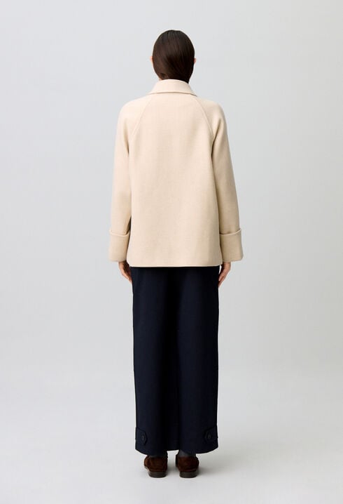 Short peacoat with shirt collar