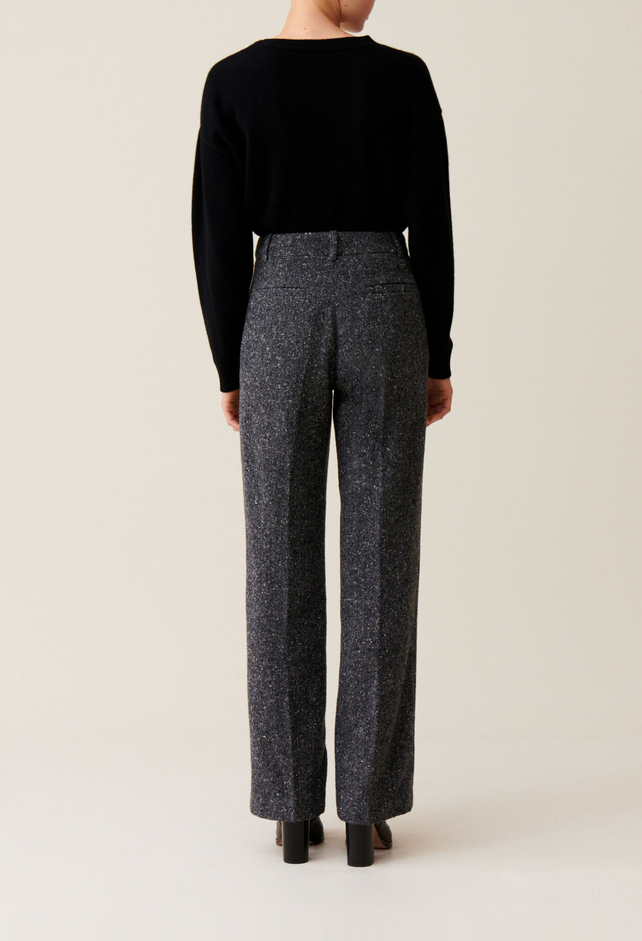 Grey wool suit trousers
